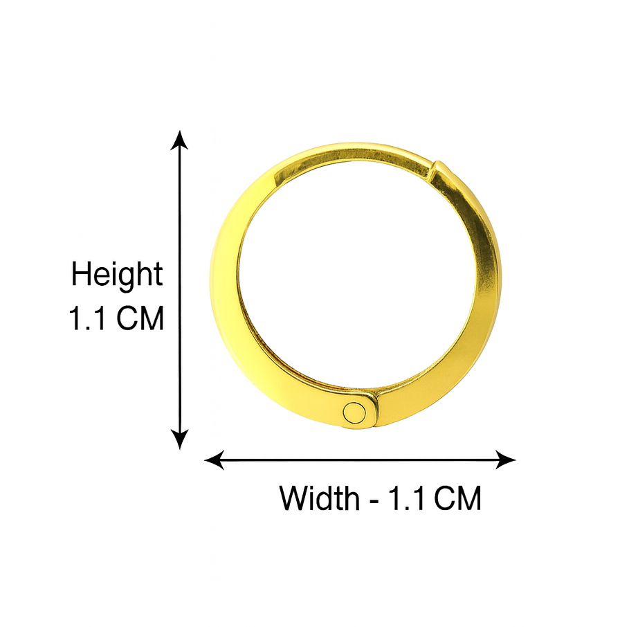 BIS Certified Real 22K Yellow Fine Gold Hoop Earrings For Women - Image 4