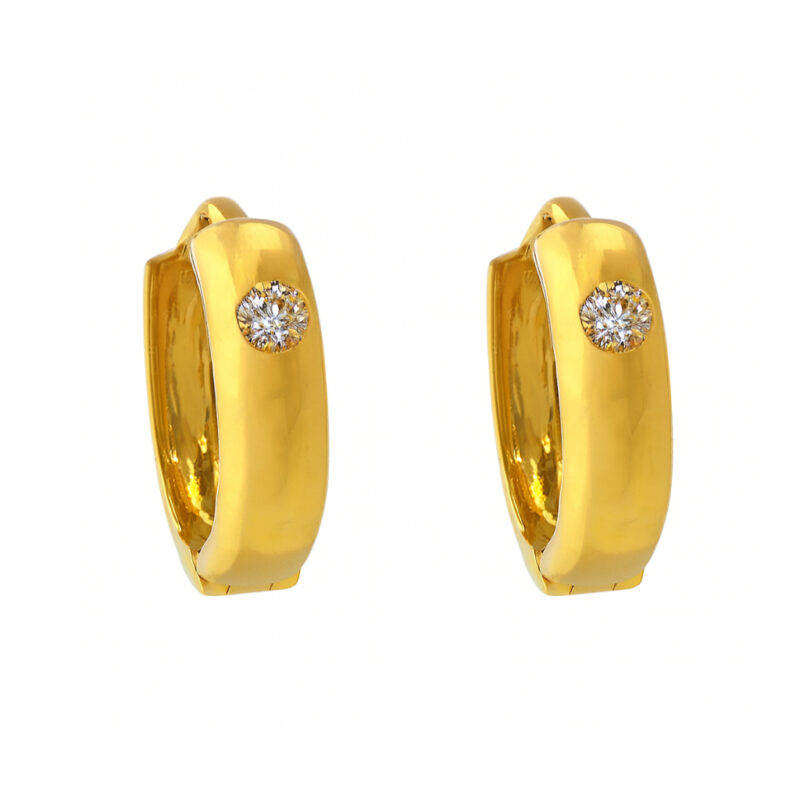 BIS Certified Real 22K Yellow Fine Gold Hoop Earrings For Women