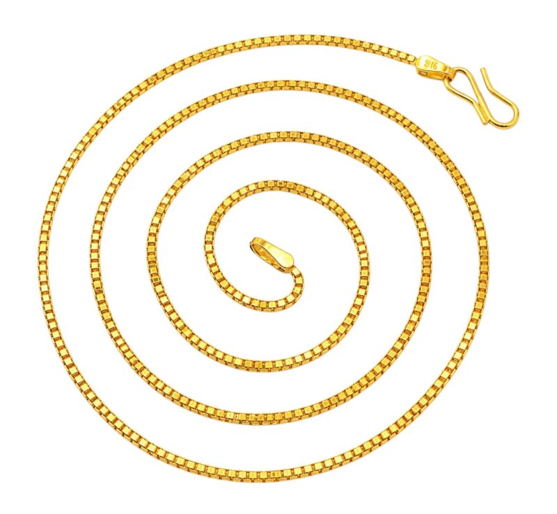 BIS Certified Real 22K Yellow Fine Gold Abstract Chain For Women