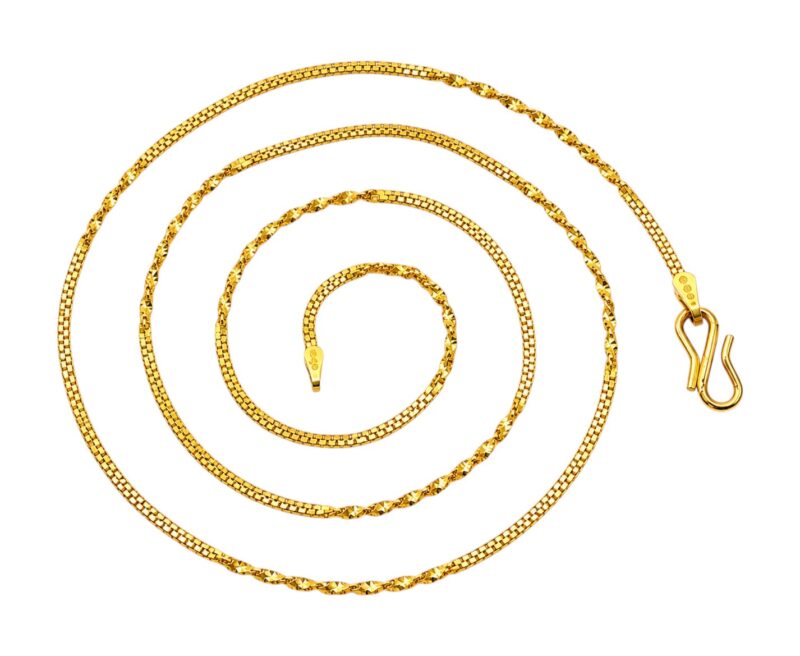 BIS Certified Real 22K Yellow Fine Gold Classy Chain For Women