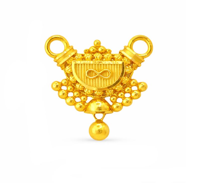 BIS Certified Real 22K Yellow Fine Gold Mangalsutra Pendant For Women