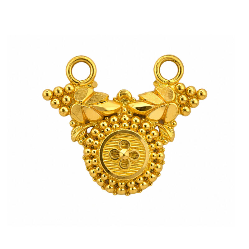 BIS Certified Real 22K Yellow Fine Gold Mangalsutra Pendant For Women