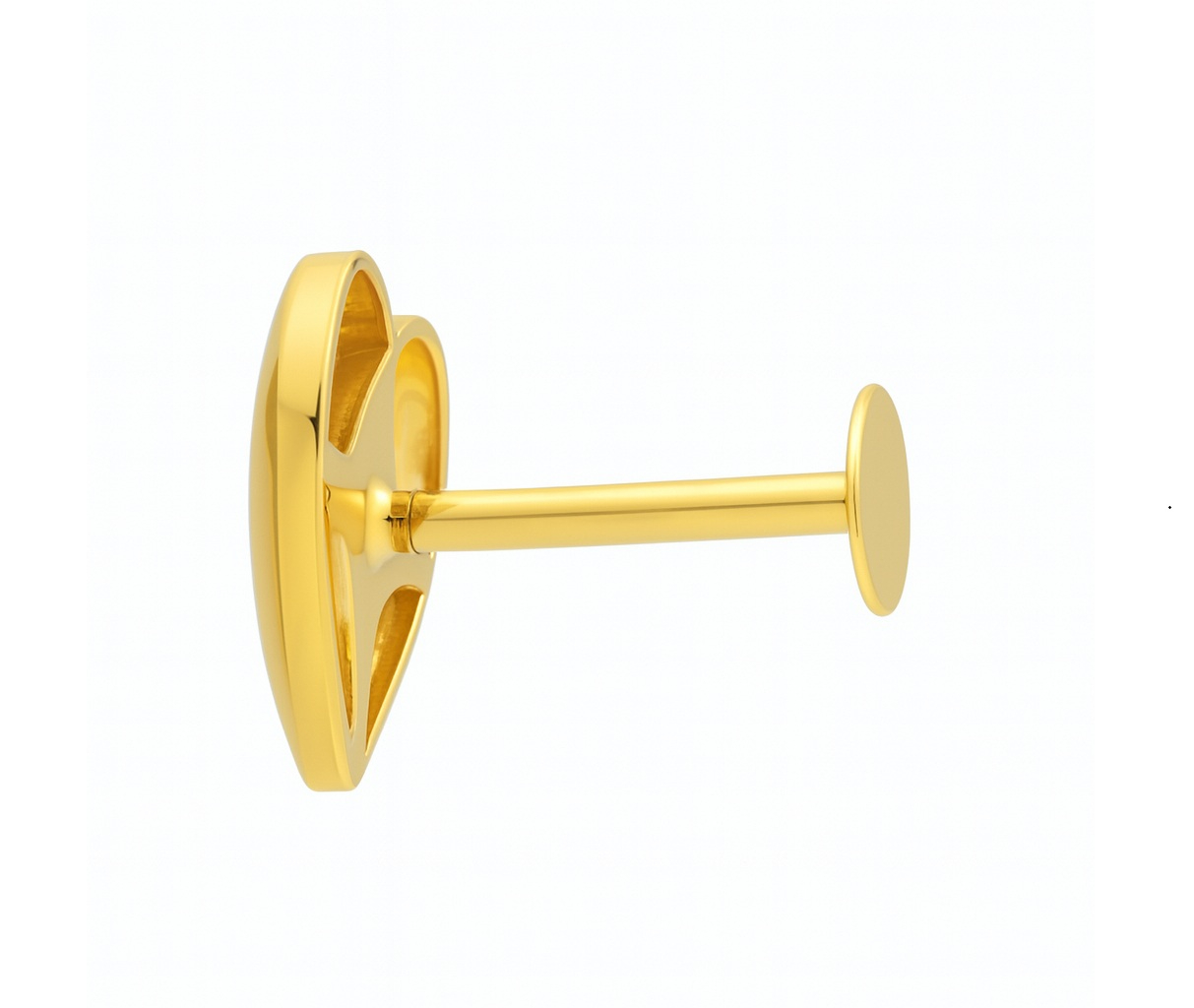 BIS Certified Real 18K Yellow Fine Gold Heart Stud Earrings For Women - Image 3