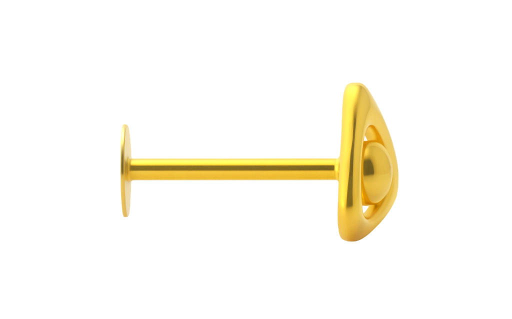 BIS Certified Real 18K Yellow Fine Gold Triangle Stud. Earrings For Women - Image 3