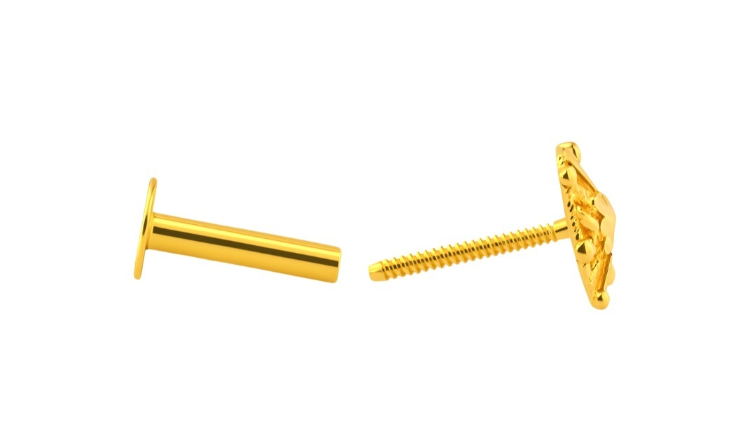 BIS Certified Real 18K Yellow Fine Gold Floral Stud Earrings For Women - Image 4