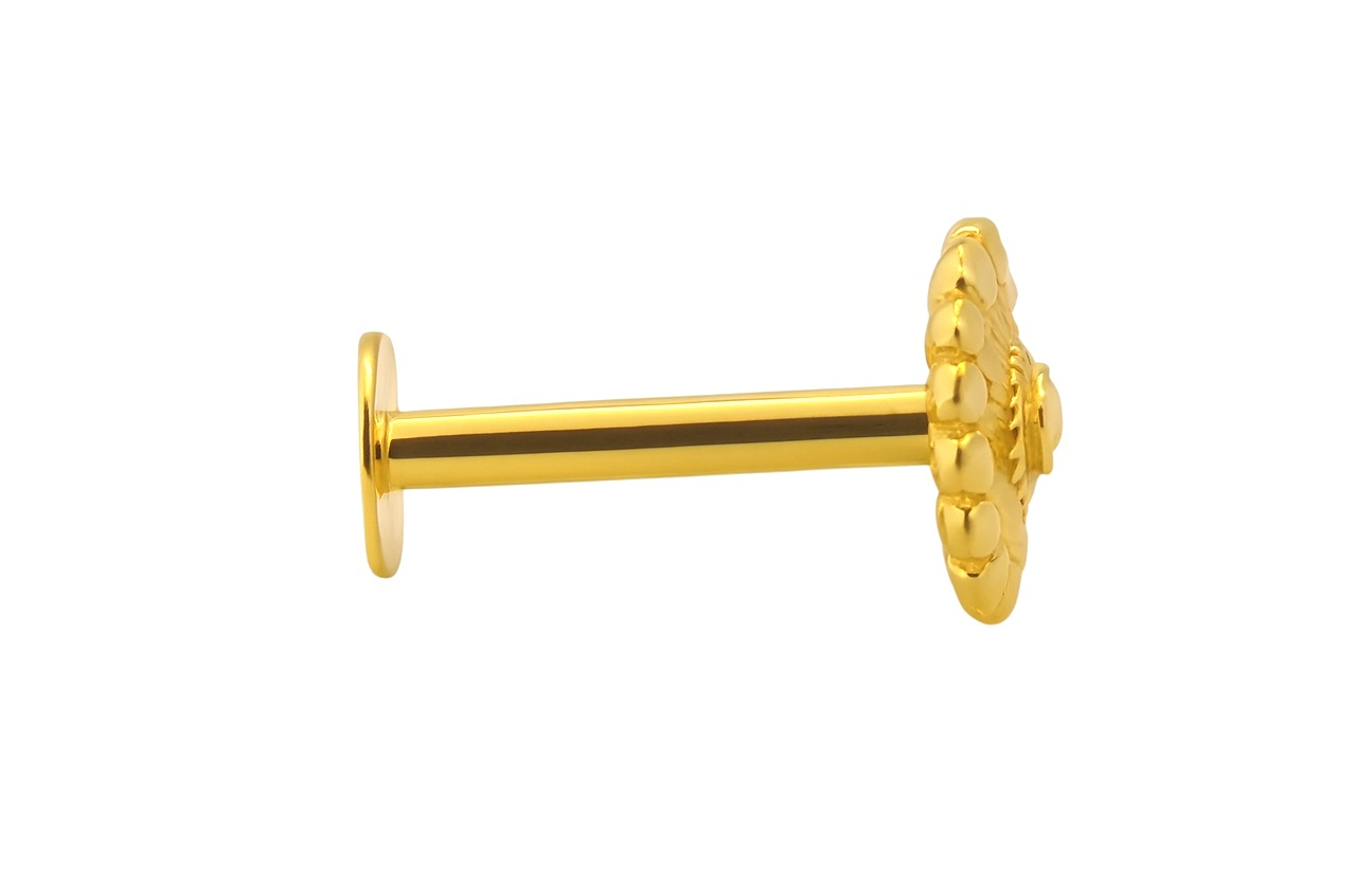 BIS Certified Real 18K Yellow Fine Gold Traditional Stud Earrings For Women - Image 3