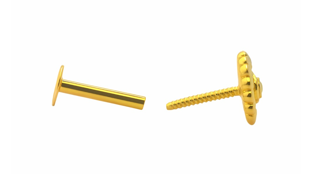 BIS Certified Real 18K Yellow Fine Gold Traditional Stud Earrings For Women - Image 4