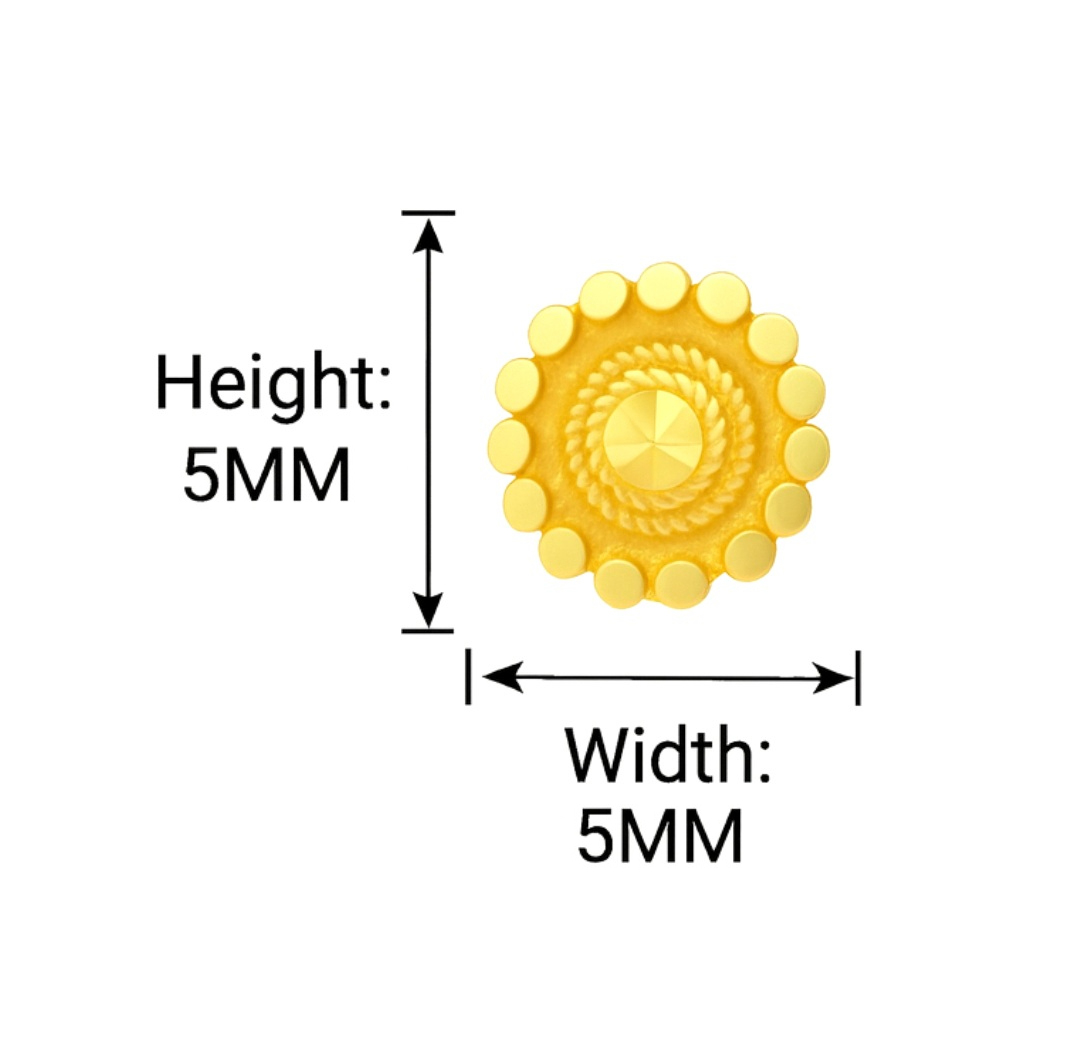 BIS Certified Real 18K Yellow Fine Gold Traditional Stud Earrings For Women - Image 5