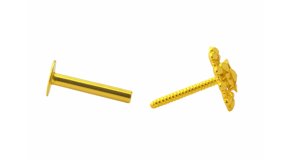BIS Certified Real 18K Yellow Fine Gold Flower Stud Earrings For Women - Image 4