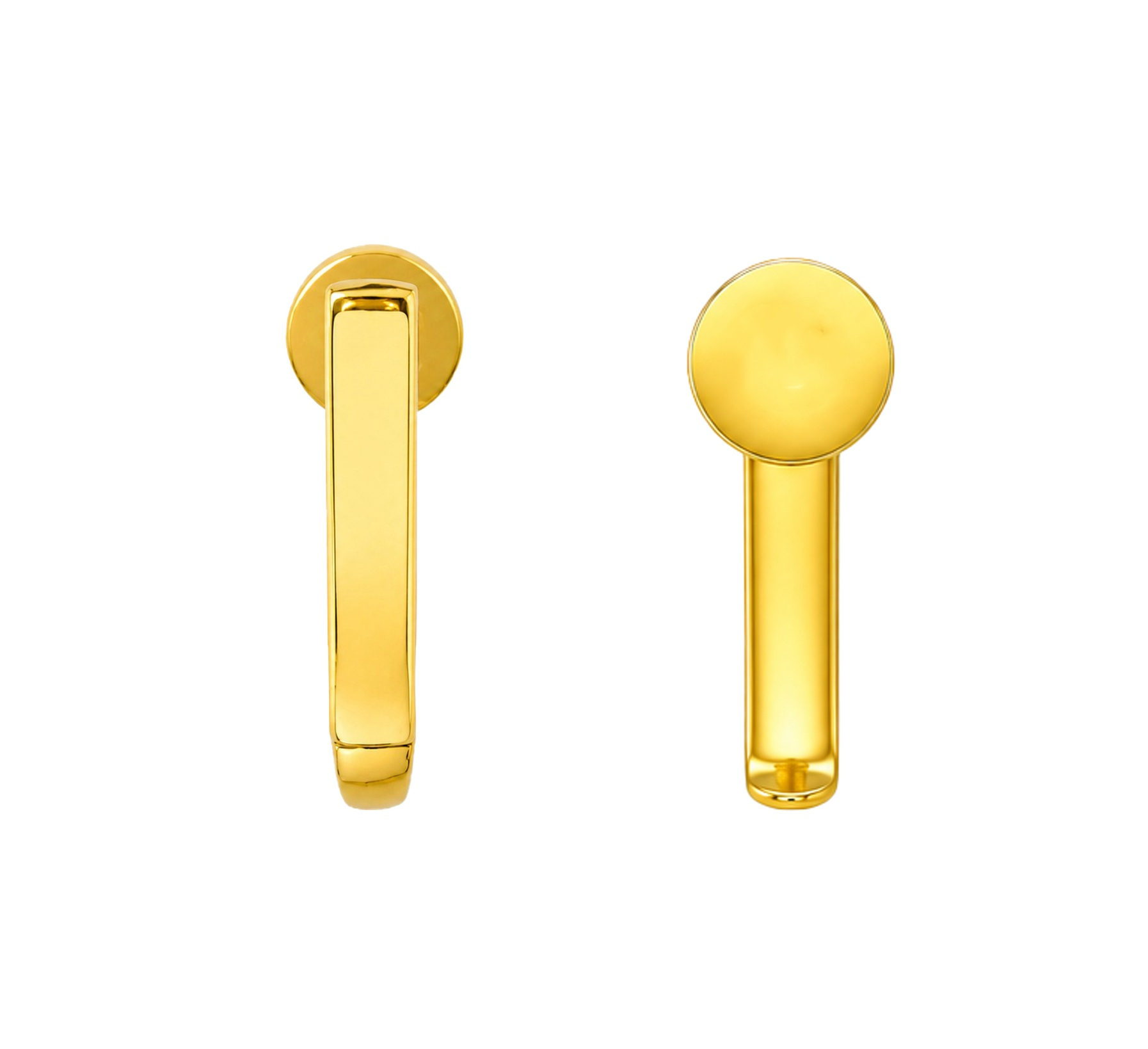 BIS Certified Real 18K Yellow Fine Gold Plain Stud Earrings For Women - Image 4