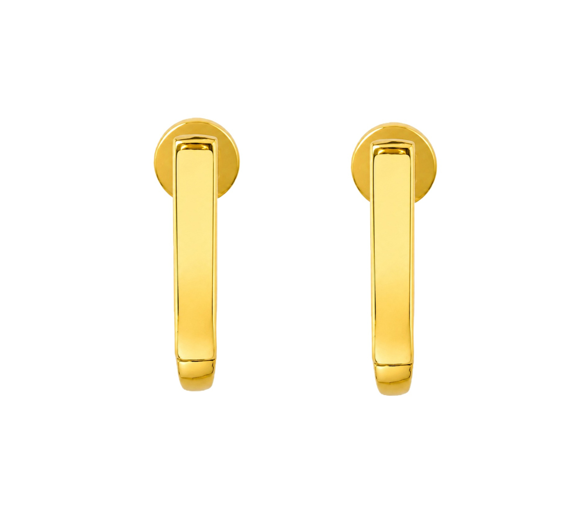 BIS Certified Real 18K Yellow Fine Gold Plain Stud Earrings For Women