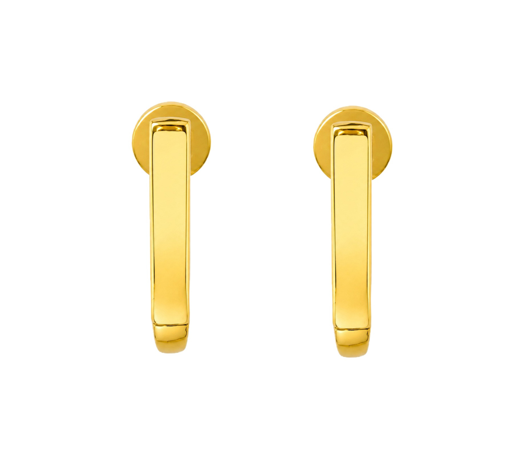 BIS Certified Real 18K Yellow Fine Gold Plain Stud Earrings For Women