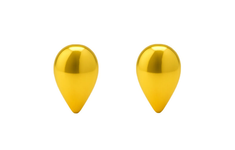 BIS Certified Real 18K Yellow Fine Gold Drop Stud Earrings For Women