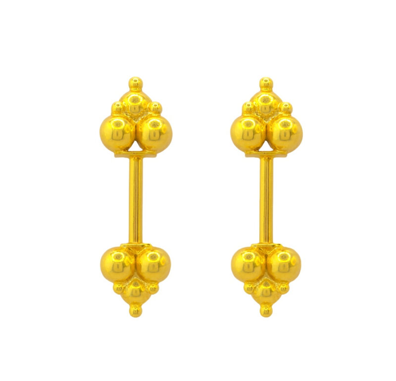 BIS Certified Real 18K Yellow Fine Gold Bugadi Earrings For Women