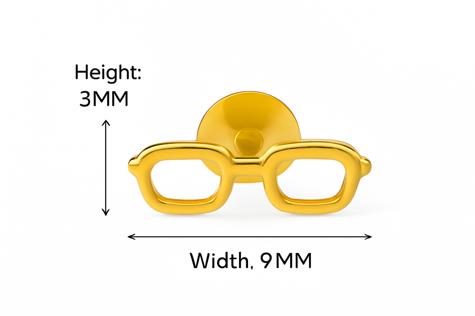 BIS Certified Real 18K Yellow Fine Gold Glasses Stud Earrings For Women - Image 5
