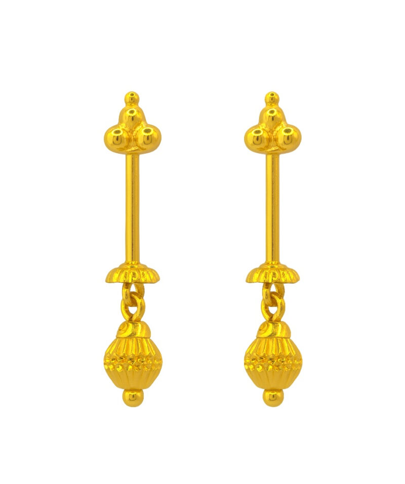 BIS Certified Real 18K Yellow Fine Gold Bugadi Earrings For Women