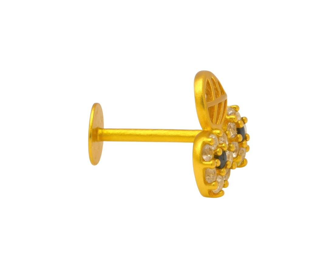 BIS Certified Real 18K Yellow Fine Gold Leaf Stud Earrings For Women - Image 3