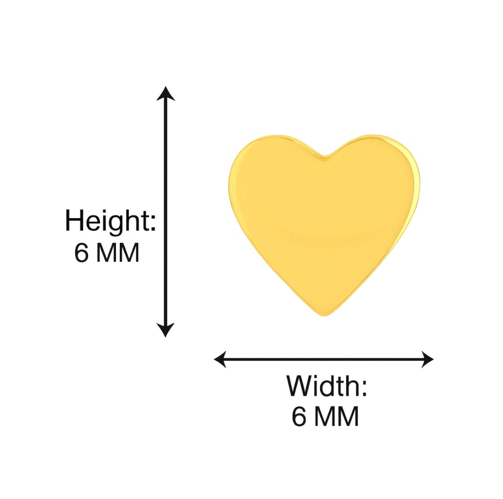 BIS Certified Real 18K Yellow Fine Gold Heart Earrings For Women - Image 4