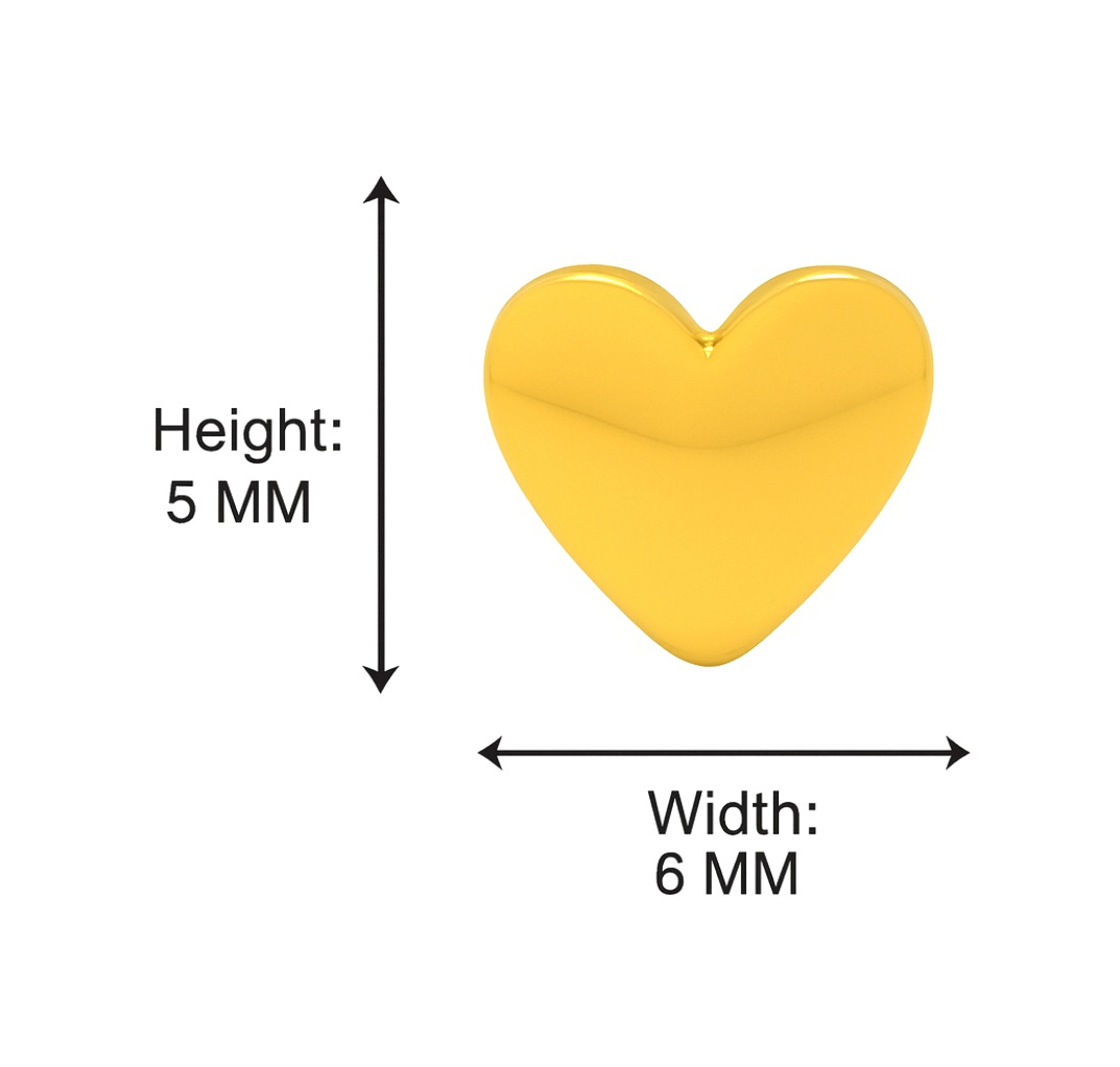 BIS Certified Real 18K Yellow Fine Gold Heart Earrings For Women - Image 4