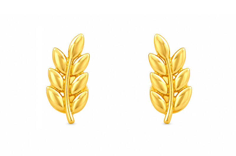 BIS Certified Real 18K Yellow Fine Gold Circular Stud Earrings For Women