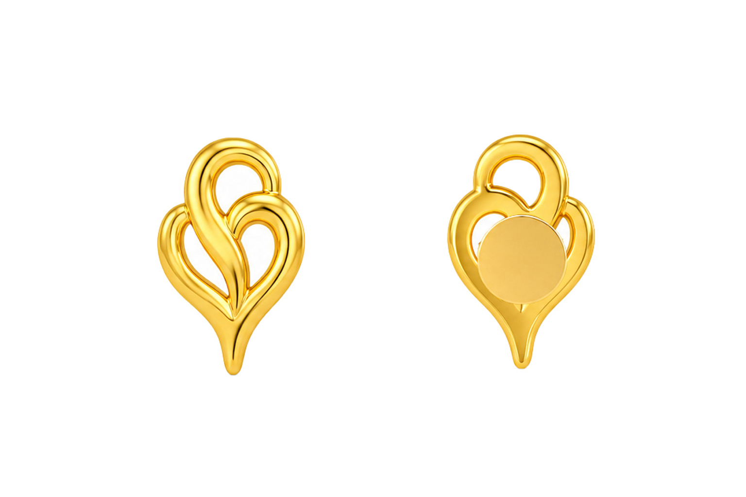 BIS Certified Real 18K Yellow Fine Gold Infinity Stud Earrings For Women - Image 4