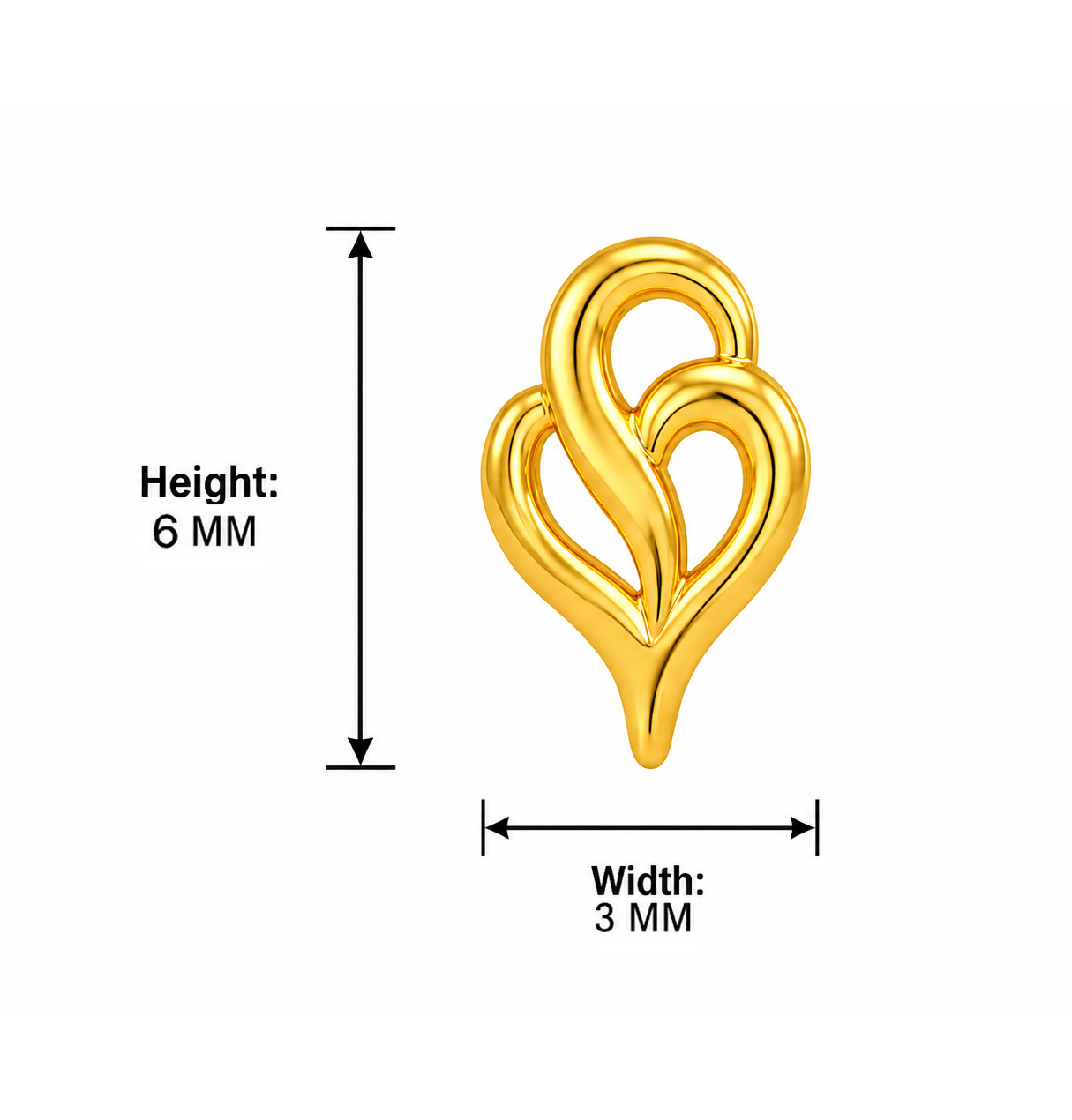 BIS Certified Real 18K Yellow Fine Gold Infinity Stud Earrings For Women - Image 5