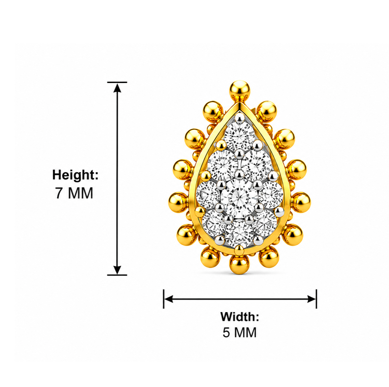 BIS Certified Real 18K Yellow Fine Gold Trinity Stud Earrings For Women - Image 5