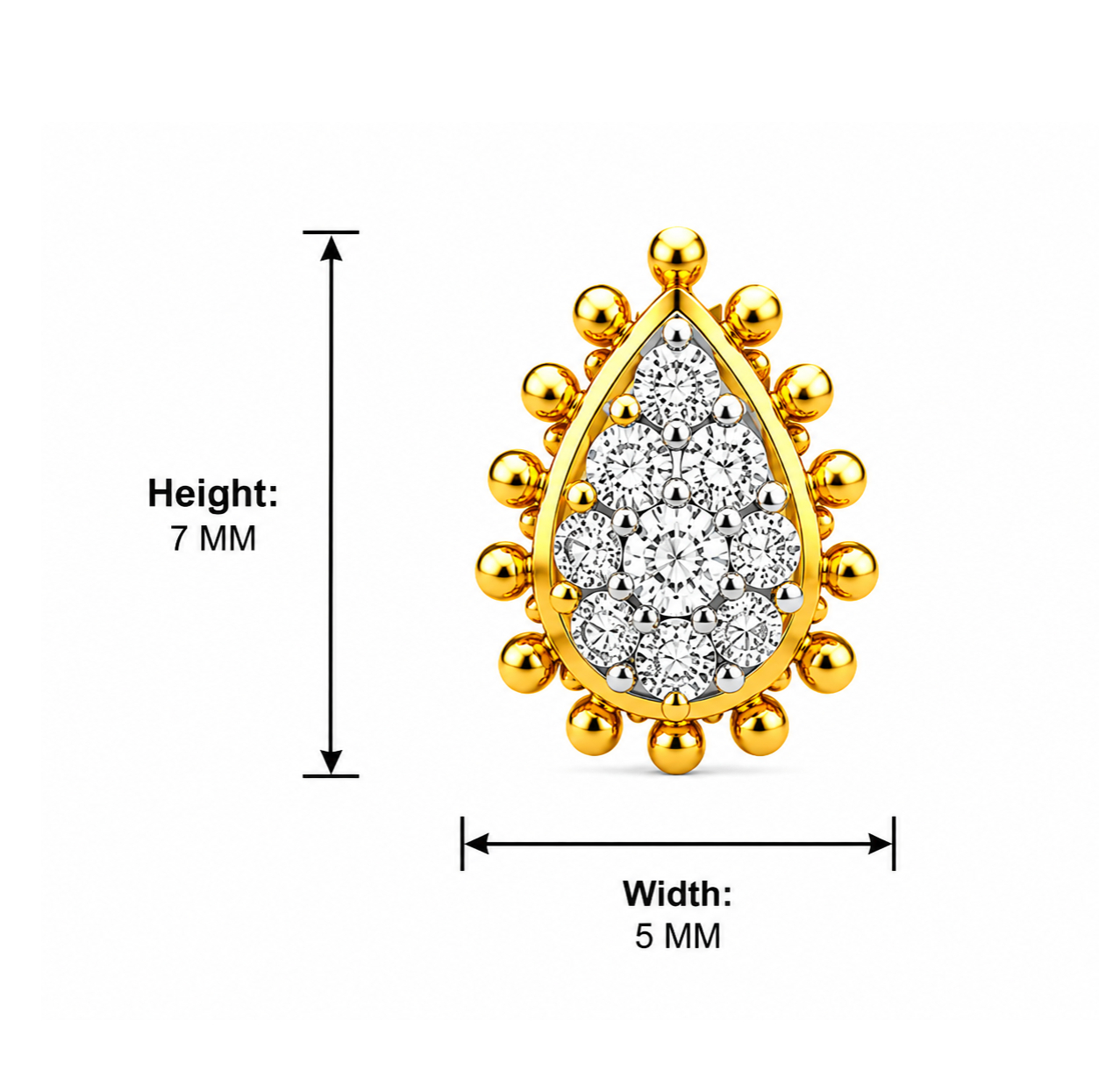 BIS Certified Real 18K Yellow Fine Gold Trinity Stud Earrings For Women - Image 5