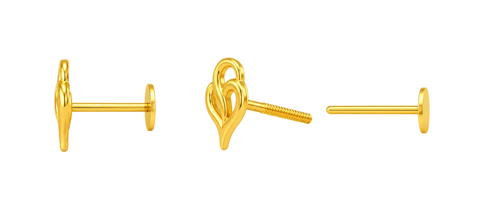 BIS Certified Real 18K Yellow Fine Gold Infinity Stud Earrings For Women - Image 3