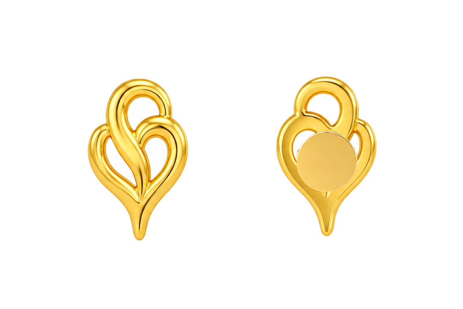 BIS Certified Real 18K Yellow Fine Gold Infinity Stud Earrings For Women - Image 4