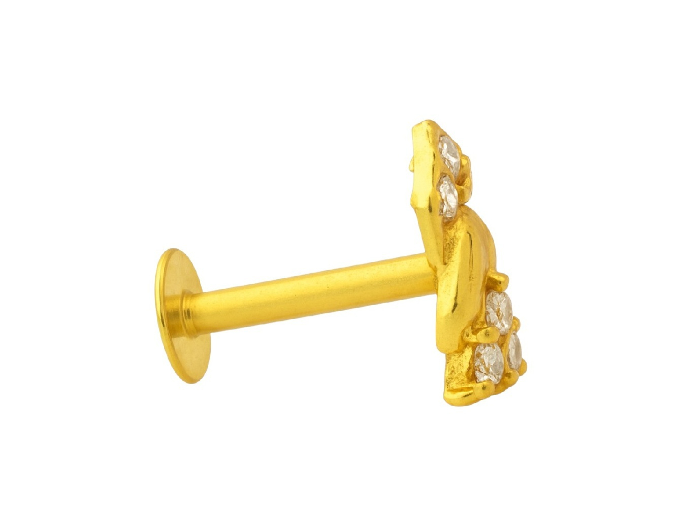 BIS Certified Real 18K Yellow Fine Gold Floral Stud Earrings For Women - Image 3