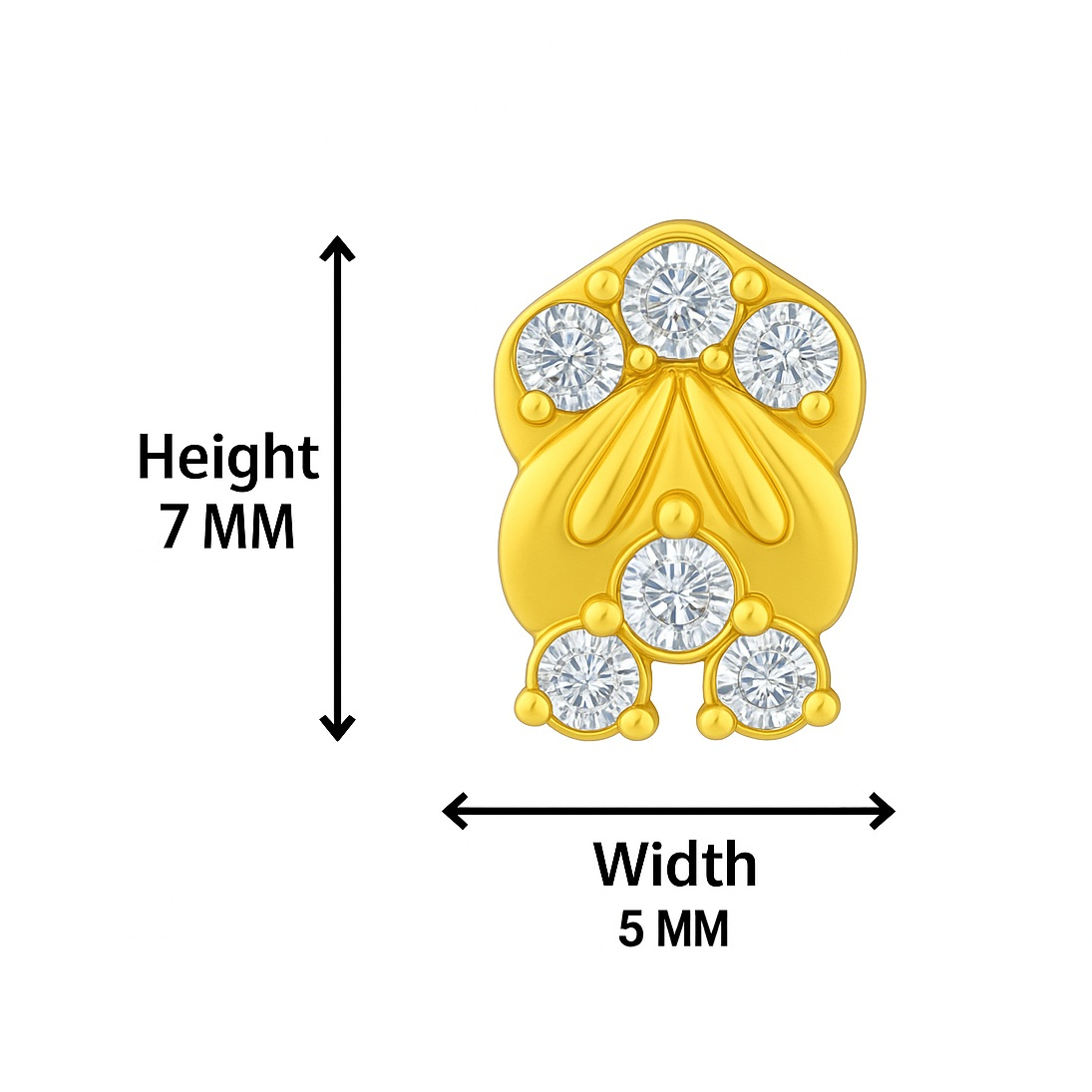BIS Certified Real 18K Yellow Fine Gold Floral Stud Earrings For Women - Image 5