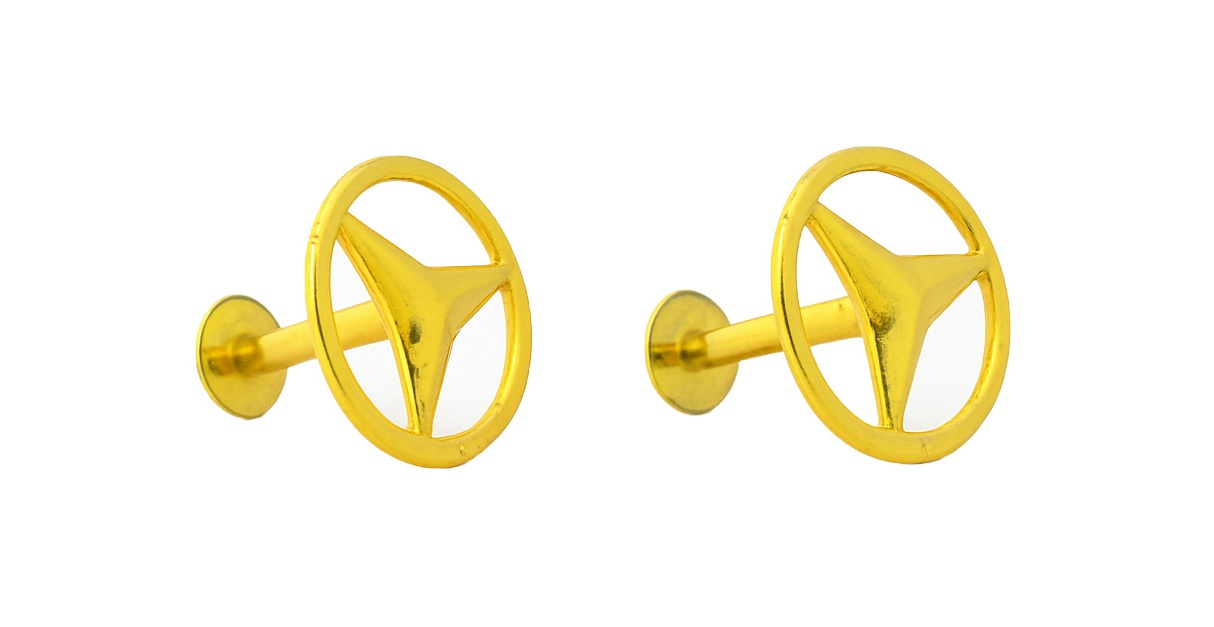 BIS Certified Real 18K Yellow Fine Gold Floral Stud Earrings For Women - Image 2