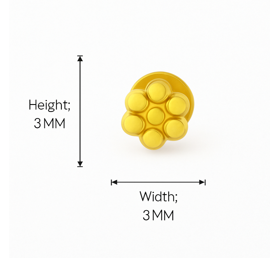 BIS Certified Real 18K Yellow Fine Gold Floral Stud Earrings For Women - Image 5