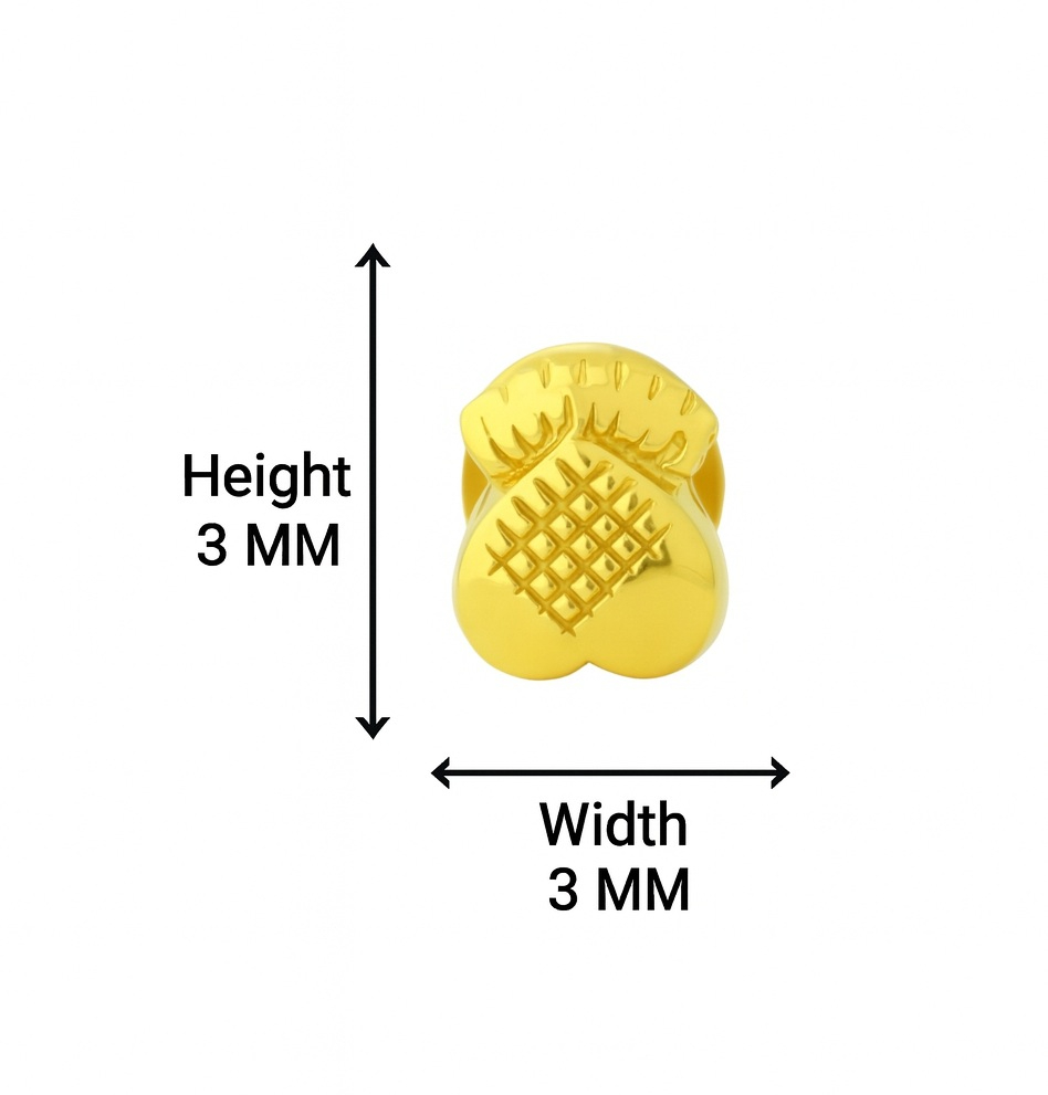 BIS Certified Real 18K Yellow Fine Gold Floral Stud Earrings For Women - Image 5