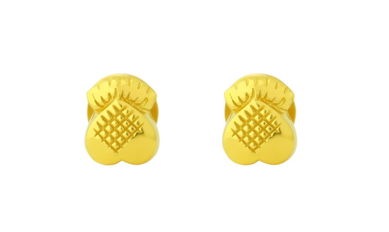 BIS Certified Real 18K Yellow Fine Gold Floral Stud Earrings For Women