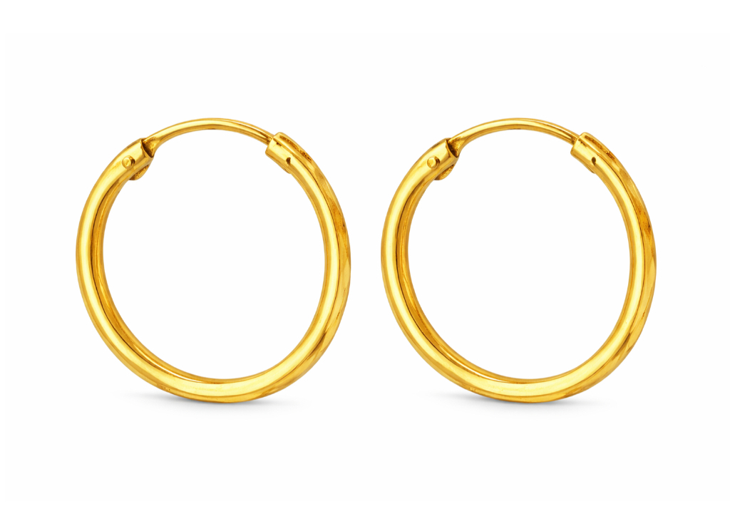 BIS Certified Real 18K Yellow Fine Gold Handmade Hoop Earrings For Women - Image 3
