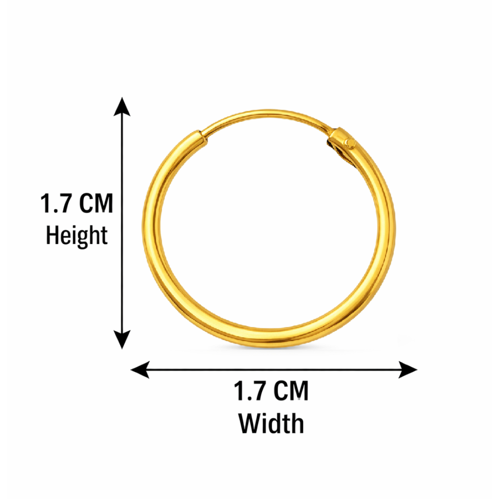 BIS Certified Real 18K Yellow Fine Gold Handmade Hoop Earrings For Women - Image 4