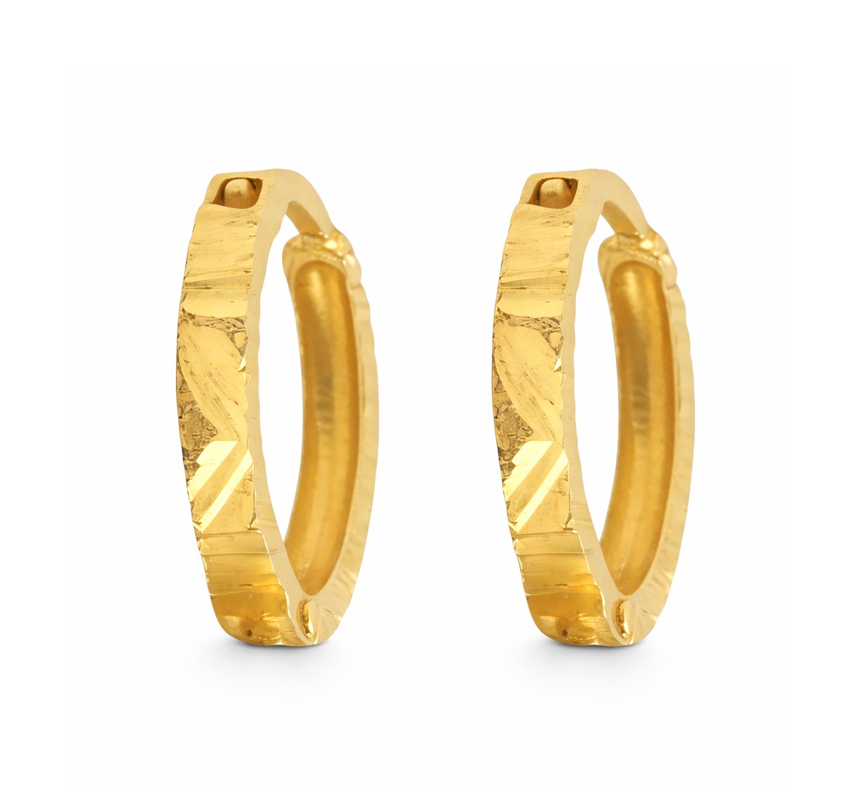 BIS Certified Real 18K Yellow Fine Gold Handmade Hoop Earrings For Women - Image 2