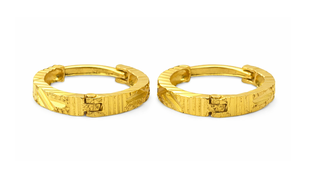 BIS Certified Real 18K Yellow Fine Gold Handmade Hoop Earrings For Women - Image 3