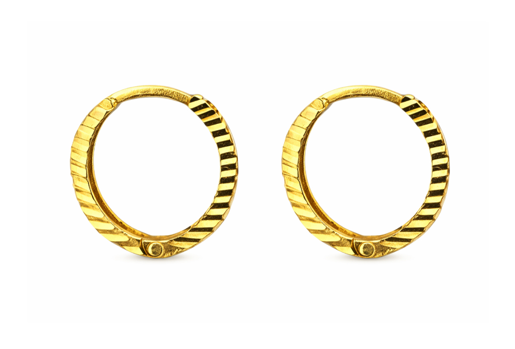 BIS Certified Real 18K Yellow Fine Gold Handmade Hoop Earrings For Women - Image 4
