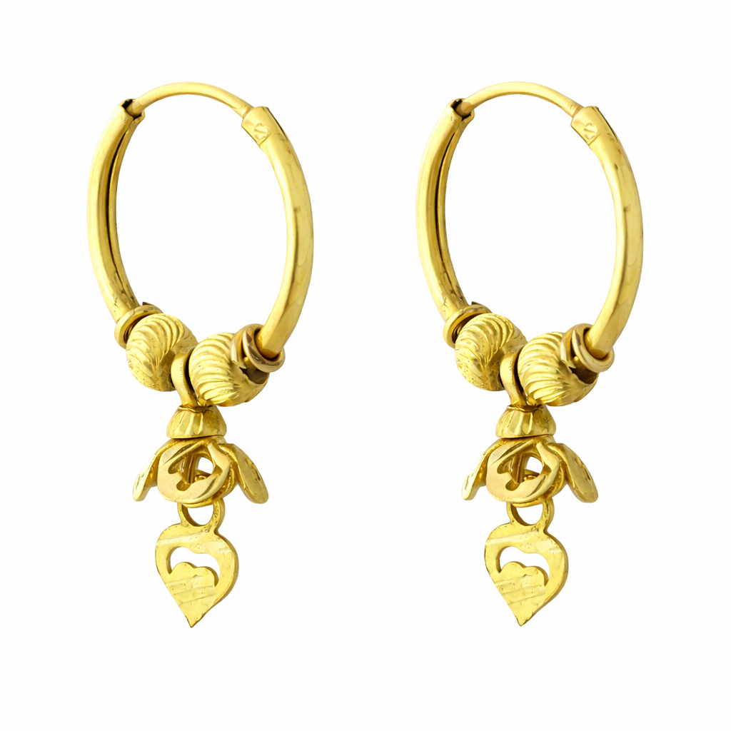 BIS Certified Real 18K Yellow Fine Gold Handmade Hoop Earrings For Women - Image 2