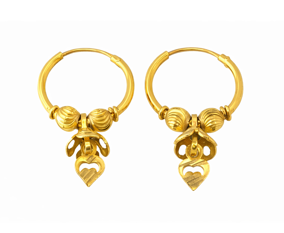 BIS Certified Real 18K Yellow Fine Gold Handmade Hoop Earrings For Women - Image 3