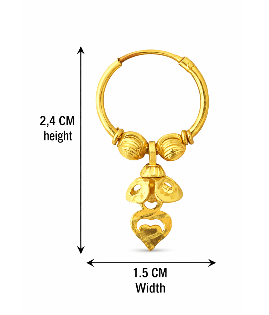 BIS Certified Real 18K Yellow Fine Gold Handmade Hoop Earrings For Women - Image 4