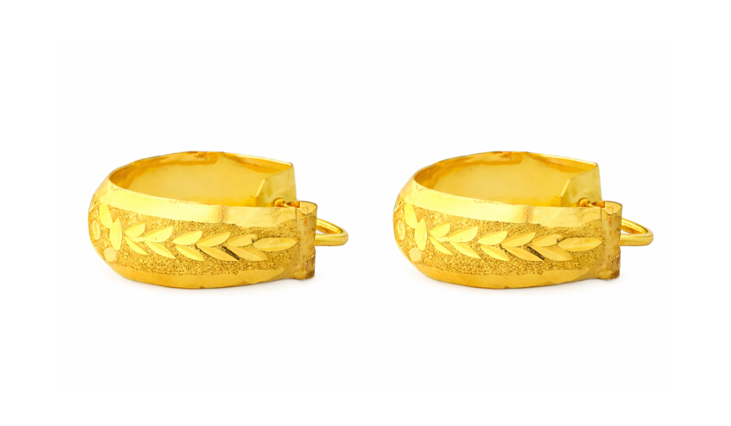 BIS Certified Real 18K Yellow Fine Gold Handmade Hoop Earrings For Women - Image 3