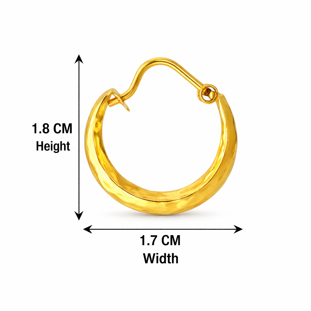 BIS Certified Real 18K Yellow Fine Gold Handmade Hoop Earrings For Women - Image 5