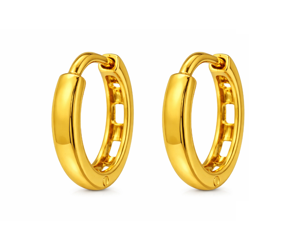 BIS Certified Real 18K Yellow Fine Gold Hoop Earrings For Women - Image 2