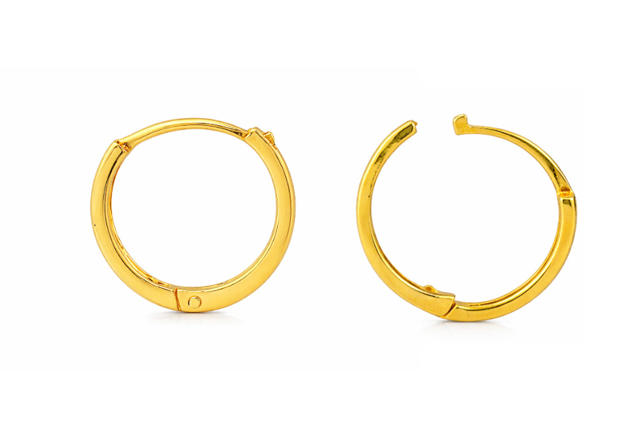 BIS Certified Real 18K Yellow Fine Gold Hoop Earrings For Women - Image 4