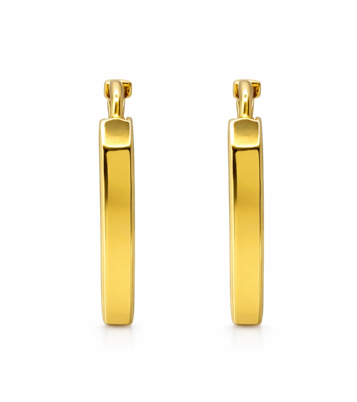 BIS Certified Real 18K Yellow Fine Gold Hoop Earrings For Women