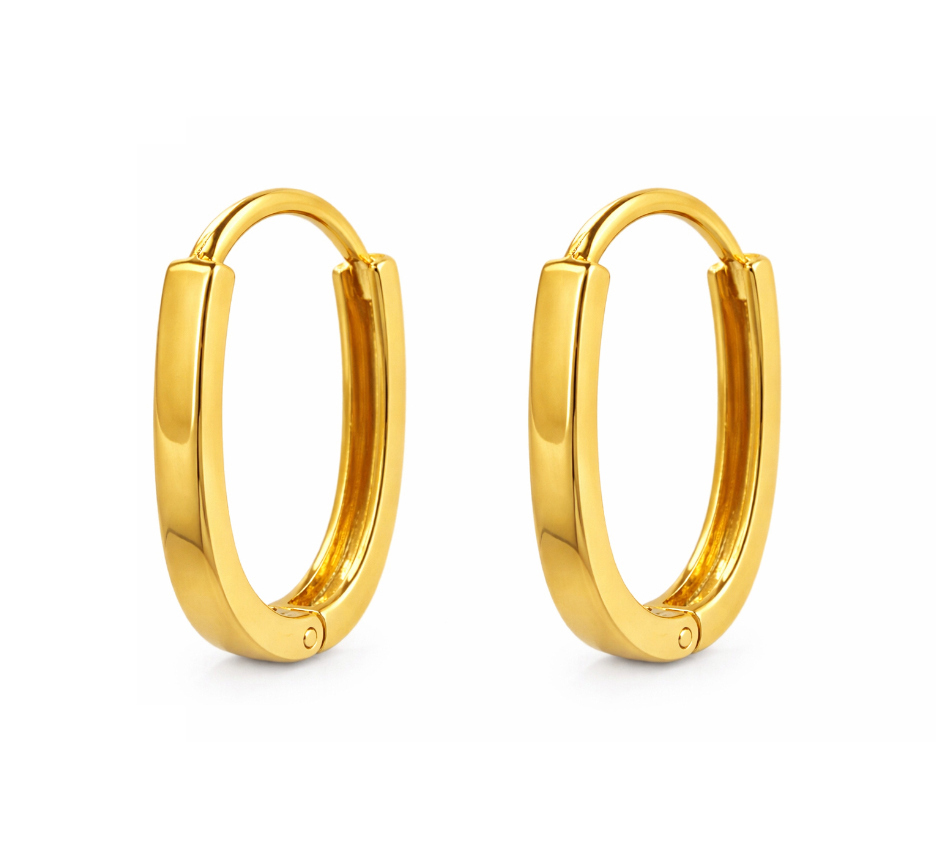 BIS Certified Real 18K Yellow Fine Gold Hoop Earrings For Women - Image 2